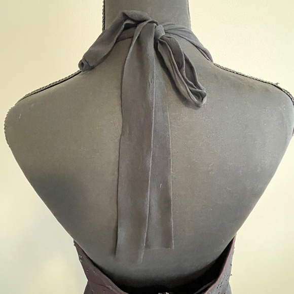 Jones NY - Tie Back Halter Midi Dress - Wine - Size 8 - Picture 7 of 12